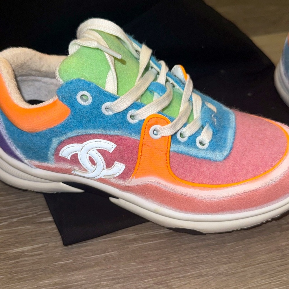 CHANEL Multicolor Sneakers - Pink, Blue, Orange